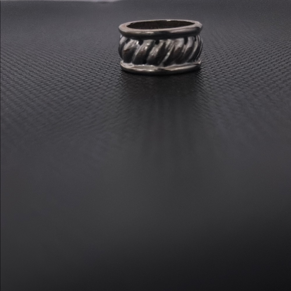 Silver Twisted Rope Design Ring - Picture 2 of 6